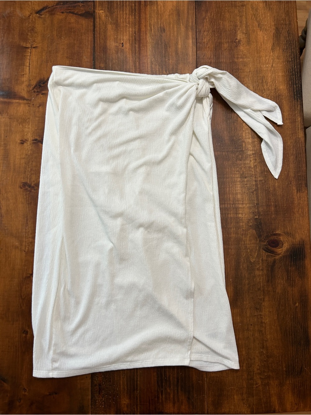 A New Day Long White Skirt Womens Large Side Tie Skirt